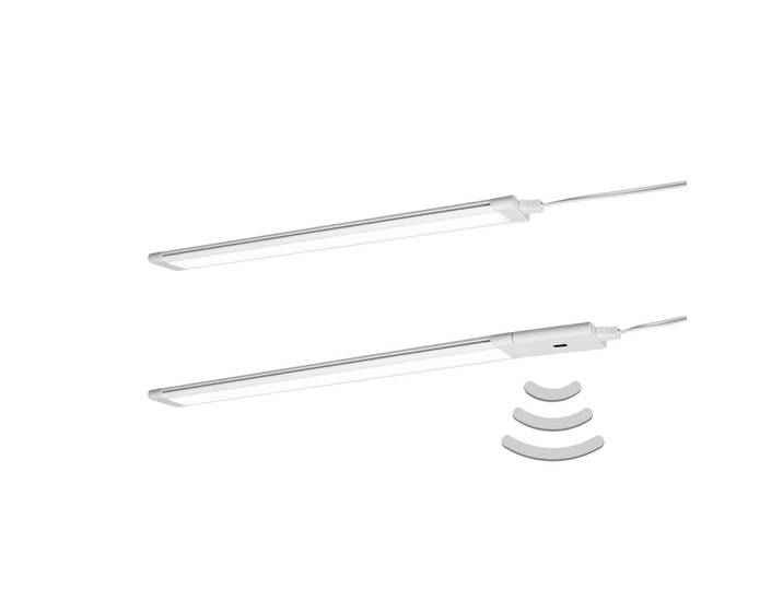LEDVANCE Cabinet Slim Unterschranklampe 30cm 2er Slim, dimmbar, weiß / opal, für Küche, Aluminium