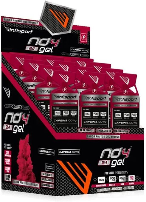 Infisport ND4 Gel 2:1 Cafeína 100 mg 18 Geles 50g Frutas del Bosque