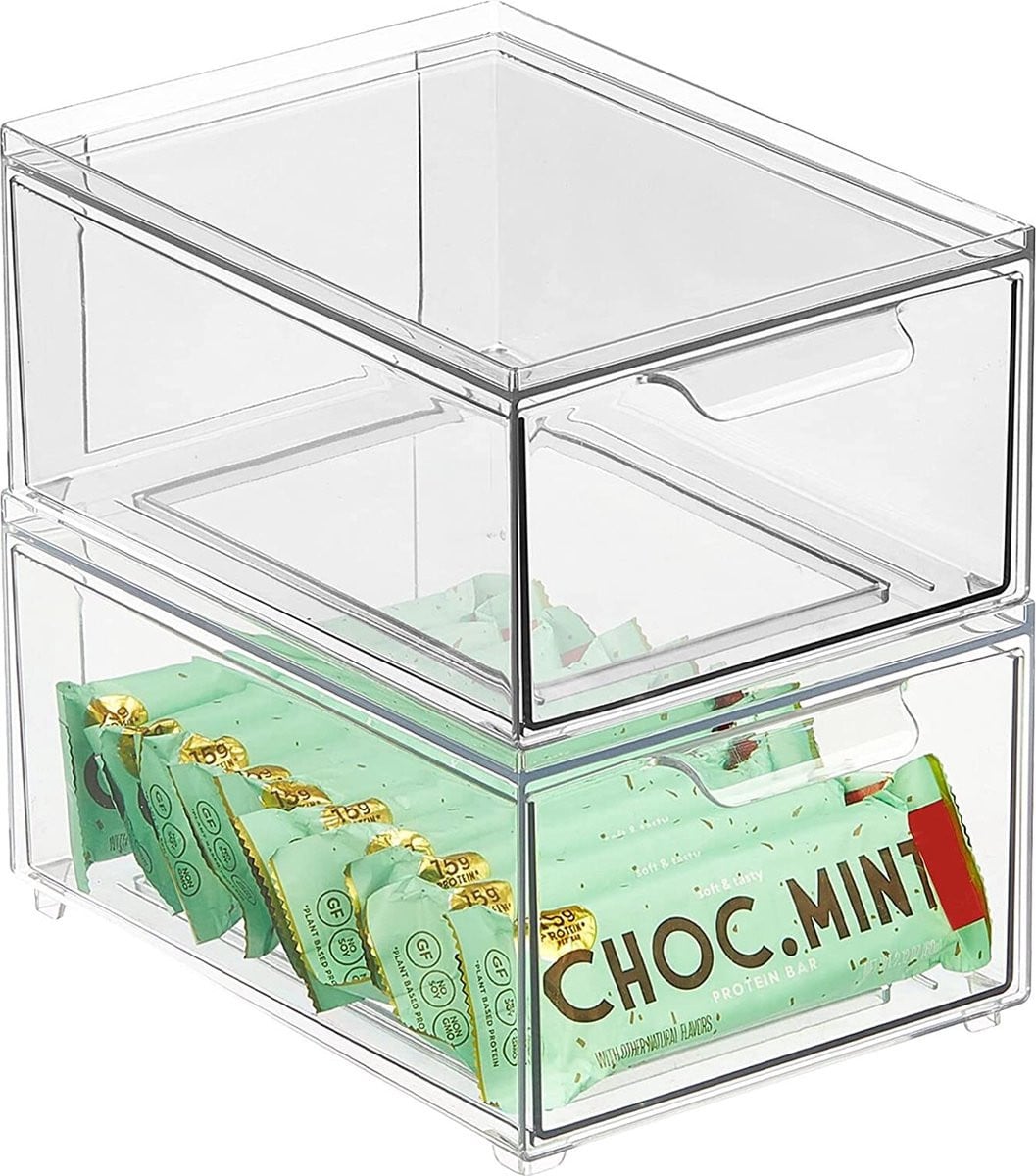 mDesign Keukenorganizer met lade, Set van 2, Transparant