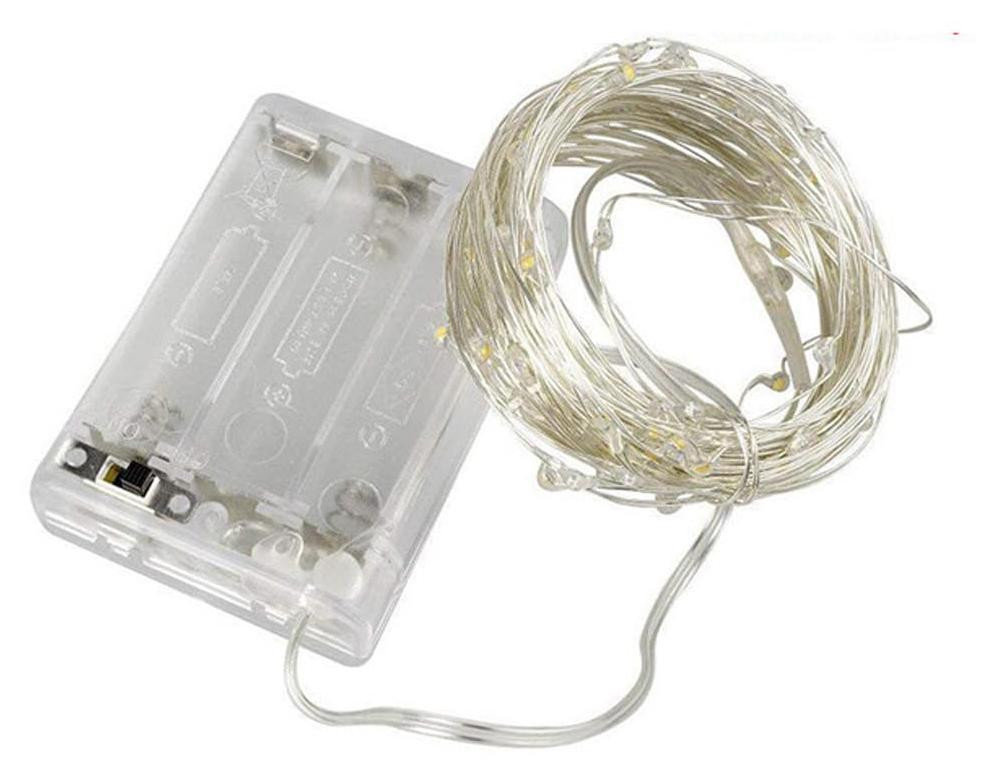 Dripio RGBY LED-lichtslingering voor feestelijke decoratie, 10 meter, werkt op batterijen