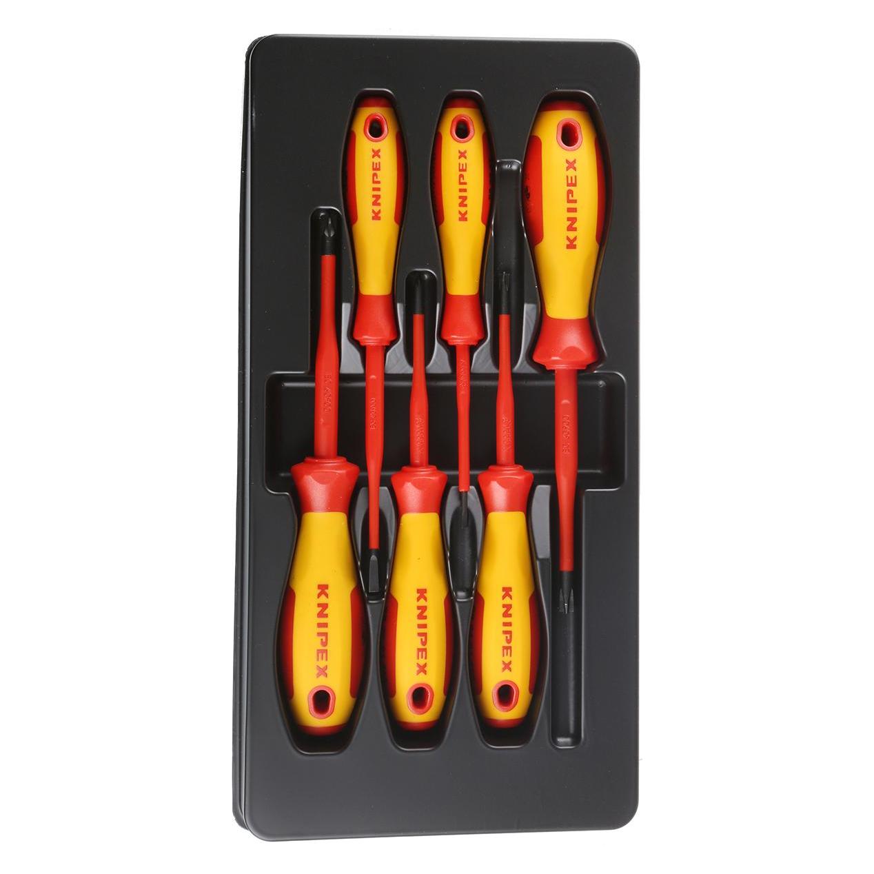 Knipex VDE Schraubendreher-Paket (Phillipps-Kreuzschlitz (PH), Pozidriv-Kreuzschlitz (PZ), Schlitzschrauben) (00 20 12 V05)