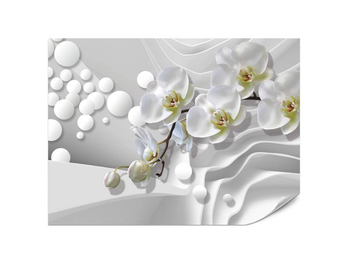 FOTOTAPETE für Badezimmer Geometrische Abstraktion Weiße Orchideen Blumen 200x140