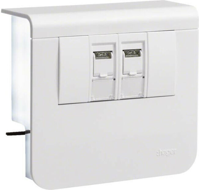 Tehalit Support d’appareil Connexion de données 2xCat.6A/SL20x55 vw SL200559079016 ; hager (5215170)