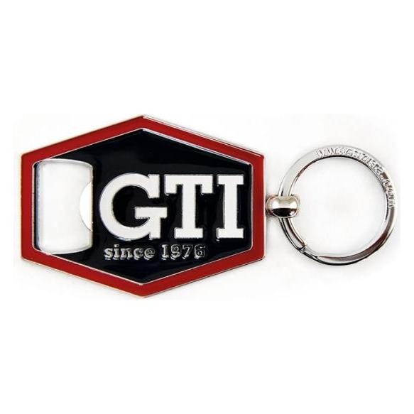 Konjac Sponge VW GTI nøglering sekskantet m. flaskeåbner, sort (GTIKH42)