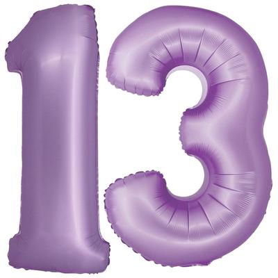 XL Folienballon lavendel Zahl 13