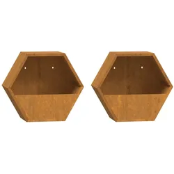 vidaXL Wand-Pflanzkübel 2 Stk. Rostig Cortenstahl 30x10x25 cm