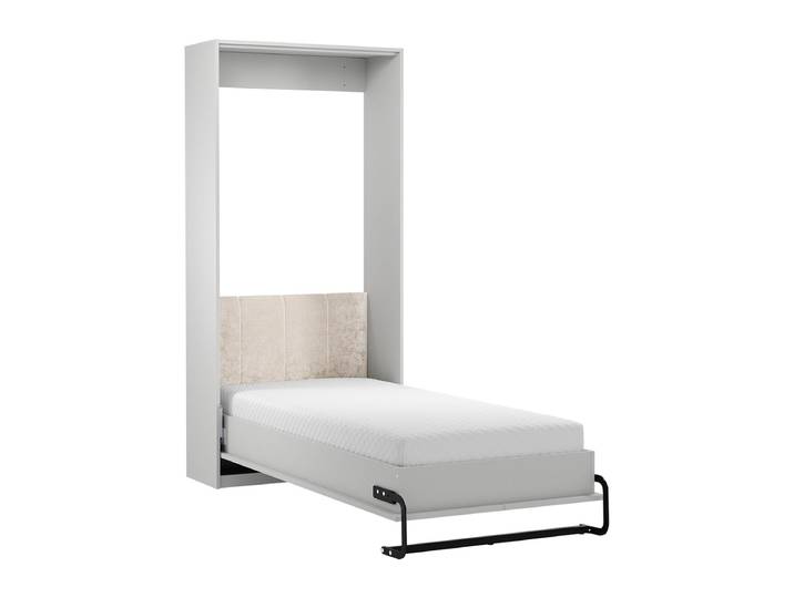 Lit Escamotable 90x200 Vertical Sommier Et Tête De Lit Inclus Fergus Blanc