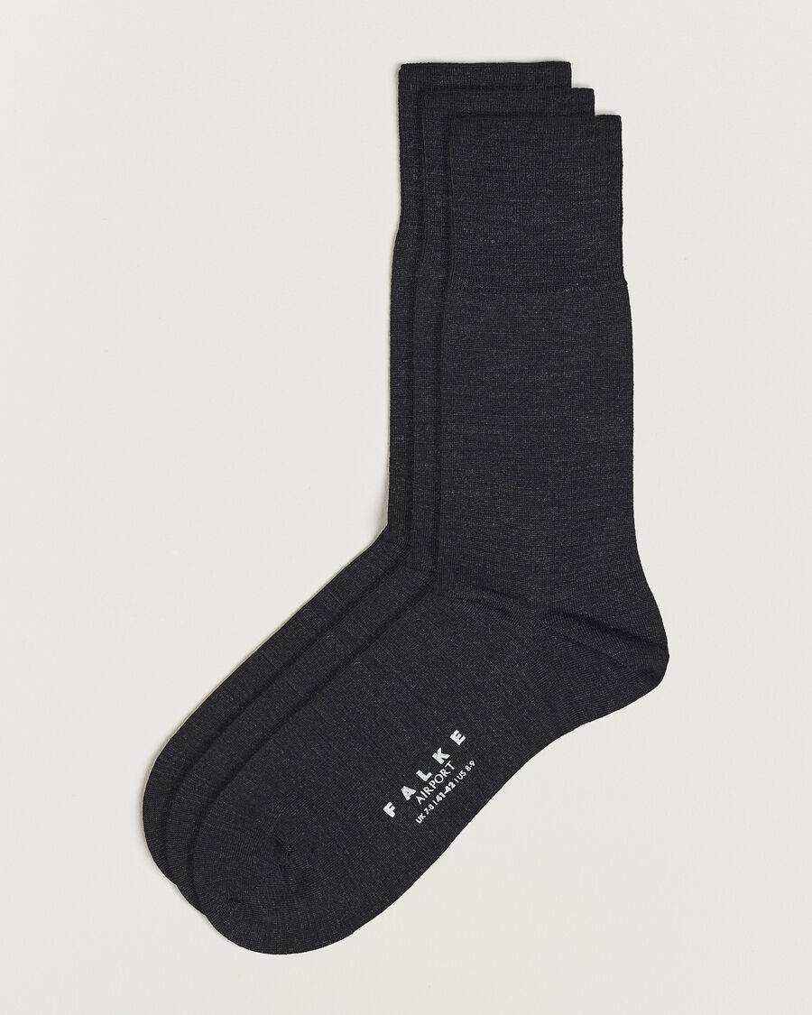 Falke 3-pack Airport Socks Anthracite Melange men One size Grå
