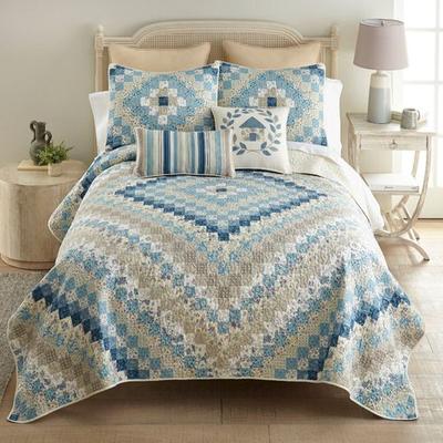 American Heritage Textiles Blue Diamond Mini Quilt Set, California King, Blue
