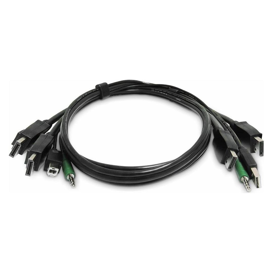 StarTech .com SK2DPMMKVM06-TAA, 1,8 m, USB, USB, DisplayPort, Noir, 2 x DisplayPort/1 x USB B/3.5mm (SK2DPMMKVM06-TAA)
