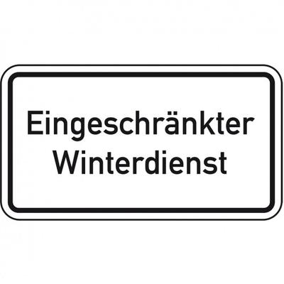 Schild I Hinweisschild Eingeschränkter Winterdienst, Aluminium RA0, reflektierend, 600x330mm, DIN 67520