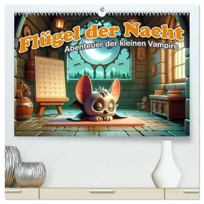 Flügel der Nacht: Abenteuer der kleinen Vampire (hochwertiger Premium Wandkalender 2027 DIN A2 quer), Kunstdruck in Hochglanz