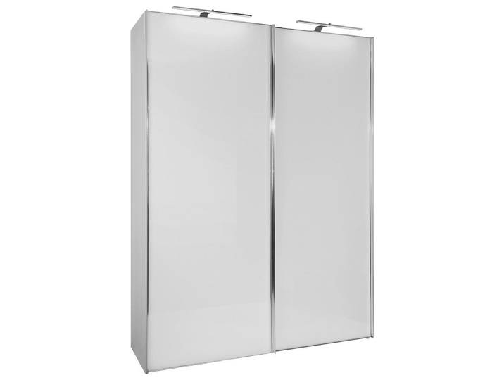 Schwebetürenschrank Glasfront 225 cm Sonate Rom, Weiß