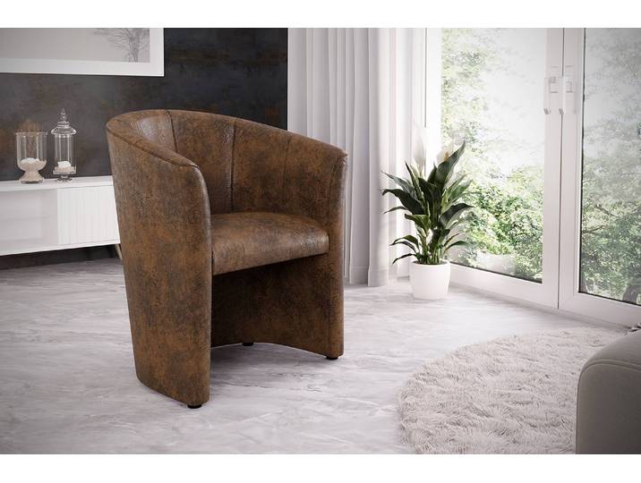Cocktailsessel Sinclair Braun Microfaser Goda 66 x 75 x 56cm