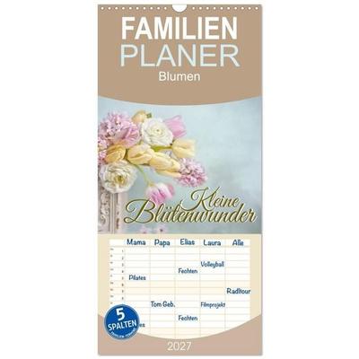 Familienplaner 2027 - Kleine Blütenwunder mit 5 Spalten (Wandkalender, 21 x 45 cm) CALVENDO