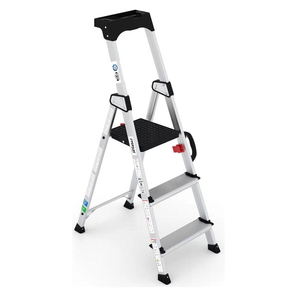 Persum 3-stufige Deluxe-Profi-Aluminiumleiter (Stehleiter, 46.90 cm) (77959217)