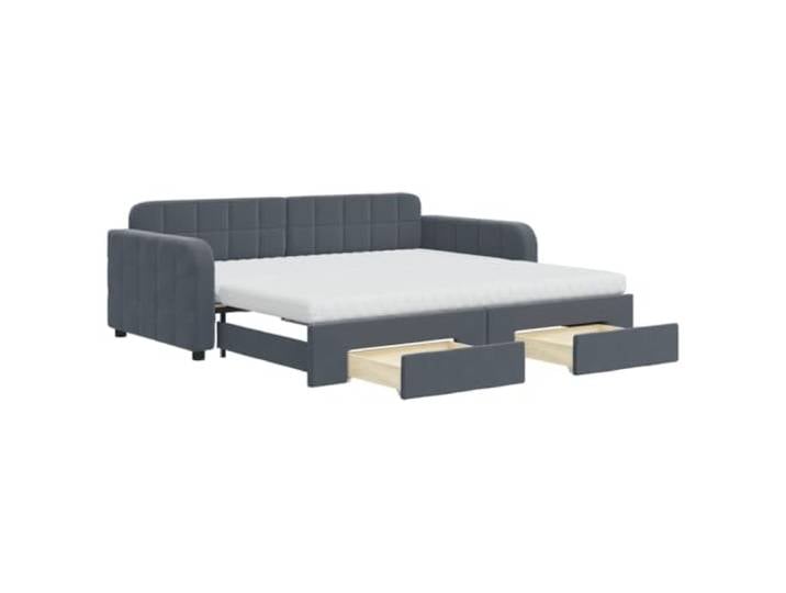 vidaXL Tagesbett Ausziehbar mit Schubladen Dunkelgrau 90x190 cm Samt