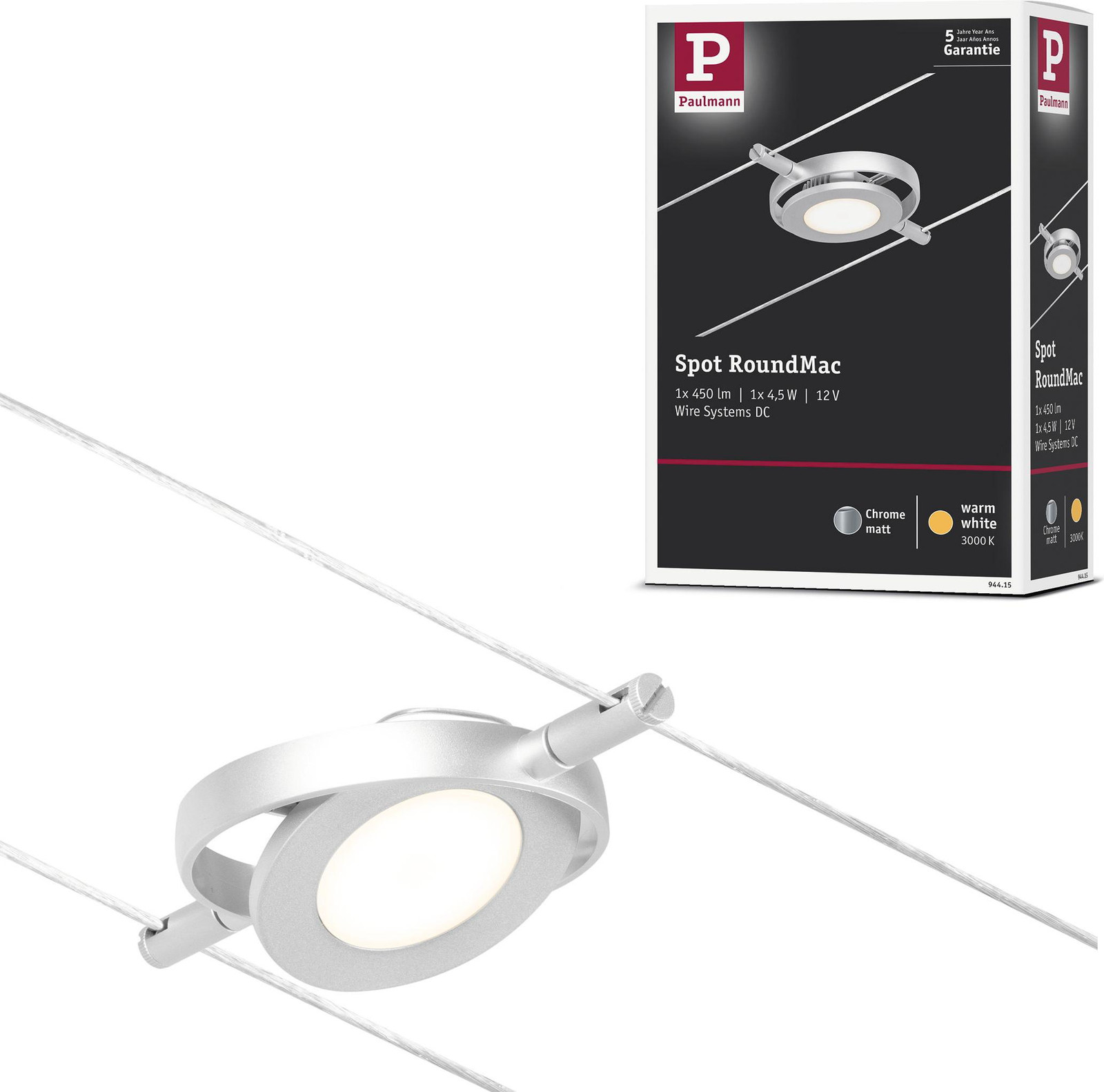 Paulmann CorDuo RoundMac LED-spotsysteem met individuele ronde spot