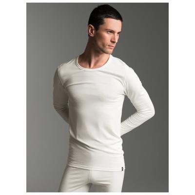 Longsleeve TRIGEMA "TRIGEMA Sportshirt aus Merinowolle", Herren, Gr. M, beige (natur), Stoff, 80% Wolle (Merinowolle), 20% Polyamid, normal, Rundhals, Shirts