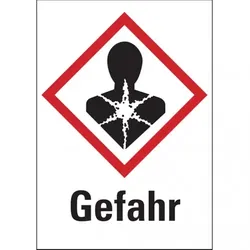 König Werbeanlagen Dreifke® Gefahrstoffetiketten - Gesundheitsgefahr (GHS 08) - 52x74 mm Folie selbstklebend