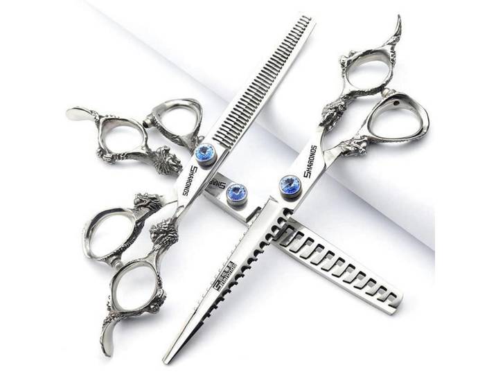 Friseurscheren Set 7 Zoll 3-teiliges Set, Silberfarben, Metall, 5x1x17.7 cm, Freizeit & Co, Wellness & Gesundheit, Körperpflege