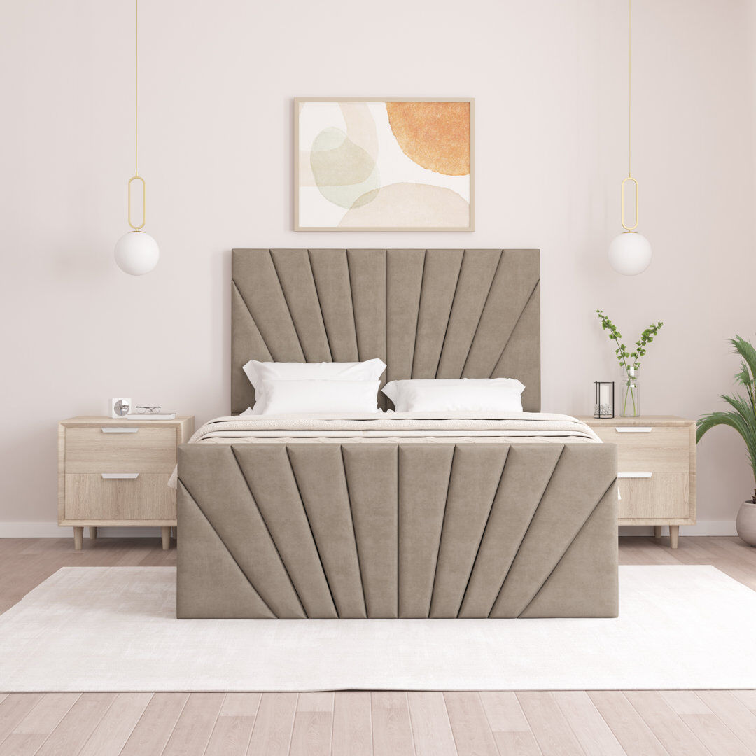 Brayden Studio Odolo Upholstered Ottoman Storage Bed Coffee Kingsize (5')