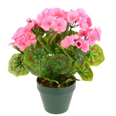 Kunstpflanze I.GE.A. "Künstliche Geranie im Topf", rosa, B:22cm H:28cm L:22cm, Polyester, Kunstpflanzen, Kunstpflanze, Geranienbusch Seidenblumen Dekopflanze Zimmerpflanze Kunstblumen