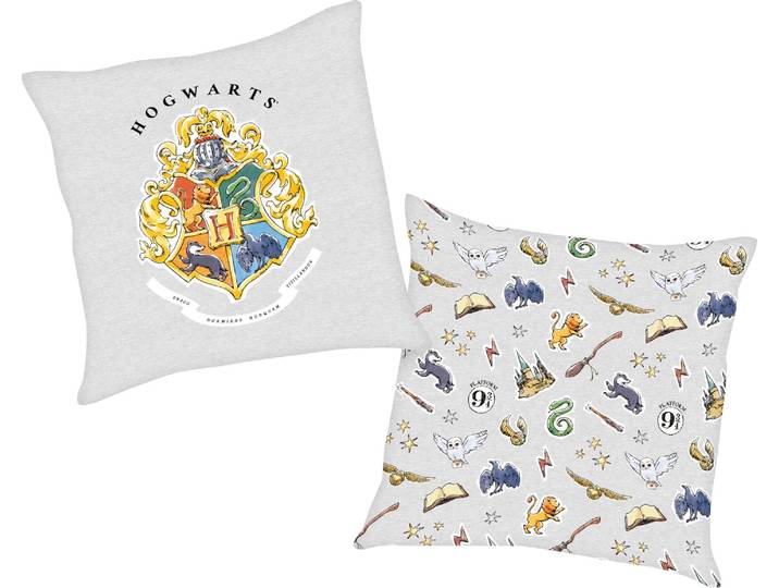Dekokissen HARRY POTTER Harry Potter , bunt (bunt, bedruckt), B:40cm L:40cm, Polyester, Dekokissen_Sitzkissen_Kissenhüllen, Dekokissen, mit tollem Hogwarts Motiv