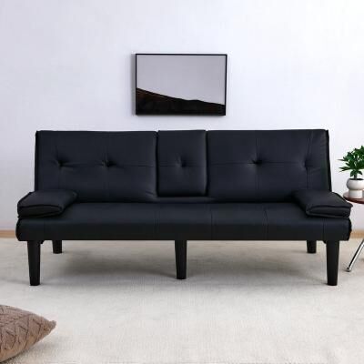 Unbranded "66.8"" PVC Multifunctional Sofa Bed With Cup Holder"