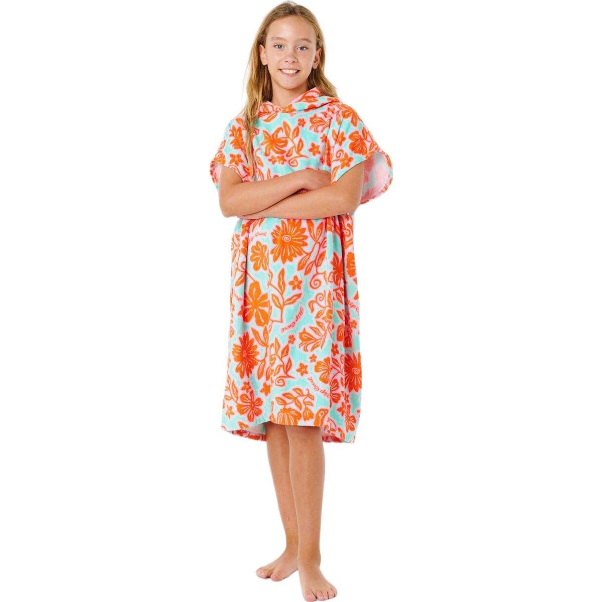 RipCurl Mixed Cotton Hooded Towel-girl teal (4821) TU 00HGTO-4821-TU