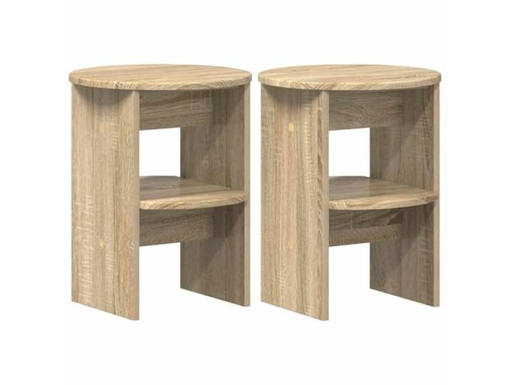 HKTMGDNG Seitenschrank 2er Set Sonoma-Eiche Ø40 x 50 cm Holzwerkstoff Kompakter Beistelltisch für Wohnzimmer und Schlafzimmer mit viel Stauraum auf zwei Ebenen und pflegeleichter Oberfläche.
