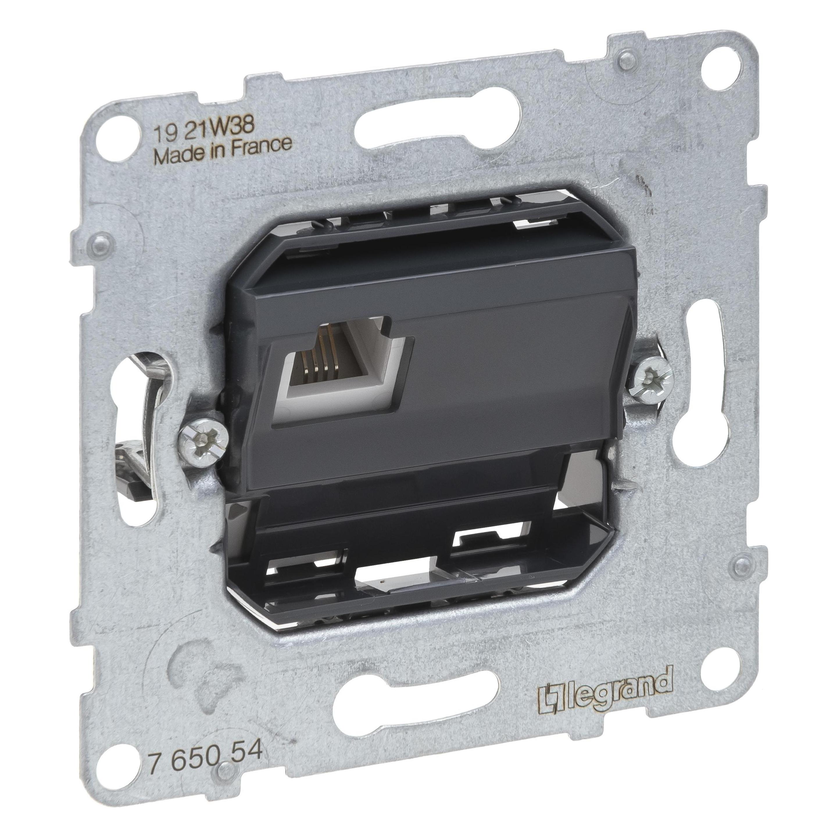 Legrand SEANO Telefonanschlussdosen RJ11, Einsatz, universell einsetzbar für den Anschluss von Telef (765054)