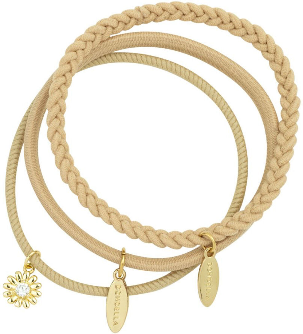 DONDELLA Premium Elastic Beige Hair Ties x3