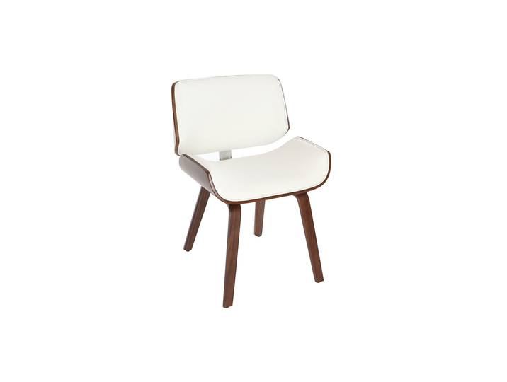 Chaise design blanc et bois foncé RUBBENS