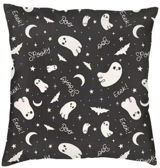 Uplifted Finds Pastel Goth Pink And Black Bats Pillow Cover Halloween Decorative Witch Cushion Case 45x45cm 18 45 X 45 Cm