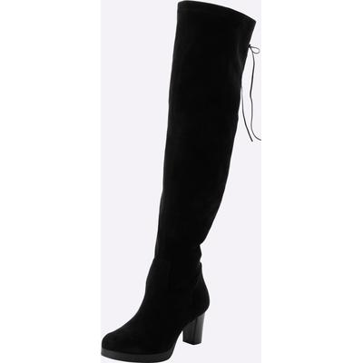 Overkneestiefel SHEEGO, Damen, Gr. 39, XL-Schaft, schwarz, Lederimitat, Polyester, Schuhe