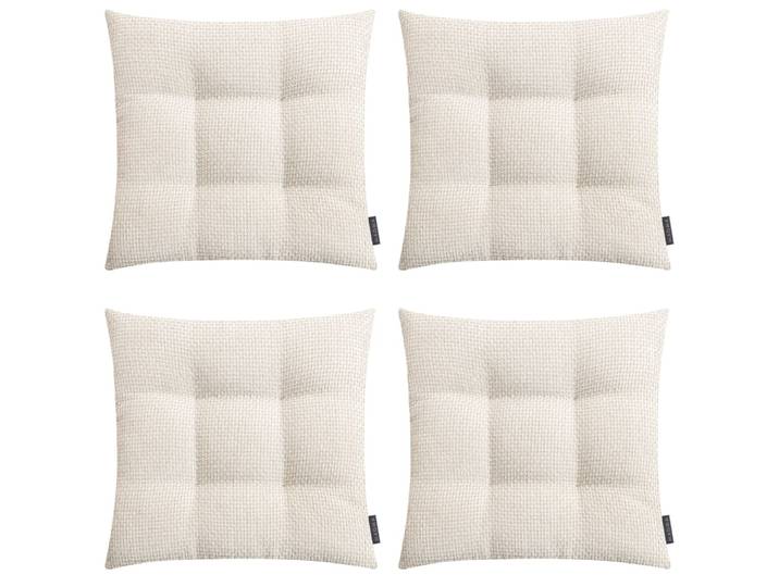 Lot de 4 galettes de chaise velours chenille ivoire 35x35x5