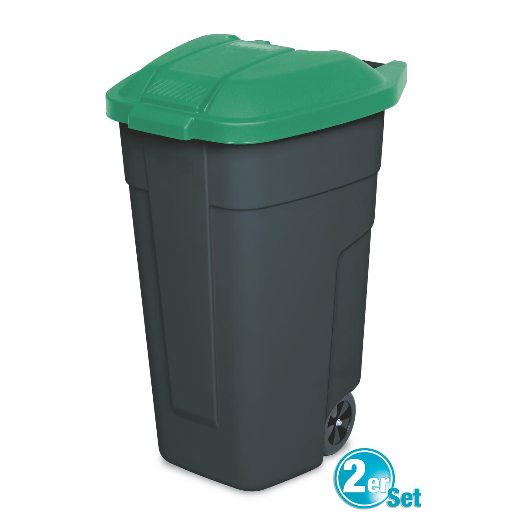 BRB Mülltonne 100 Liter VE: 2 Stück, anthrazit/grün