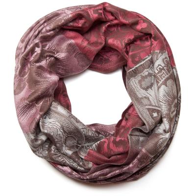 Loop STYLEBREAKER "Loop mit Hibiskus Blüten und Paisley Muster", Damen, rot (koralle, rosa, hellgrau), Obermaterial: 100% Viskose CV., Modisch, Modetücher Loop