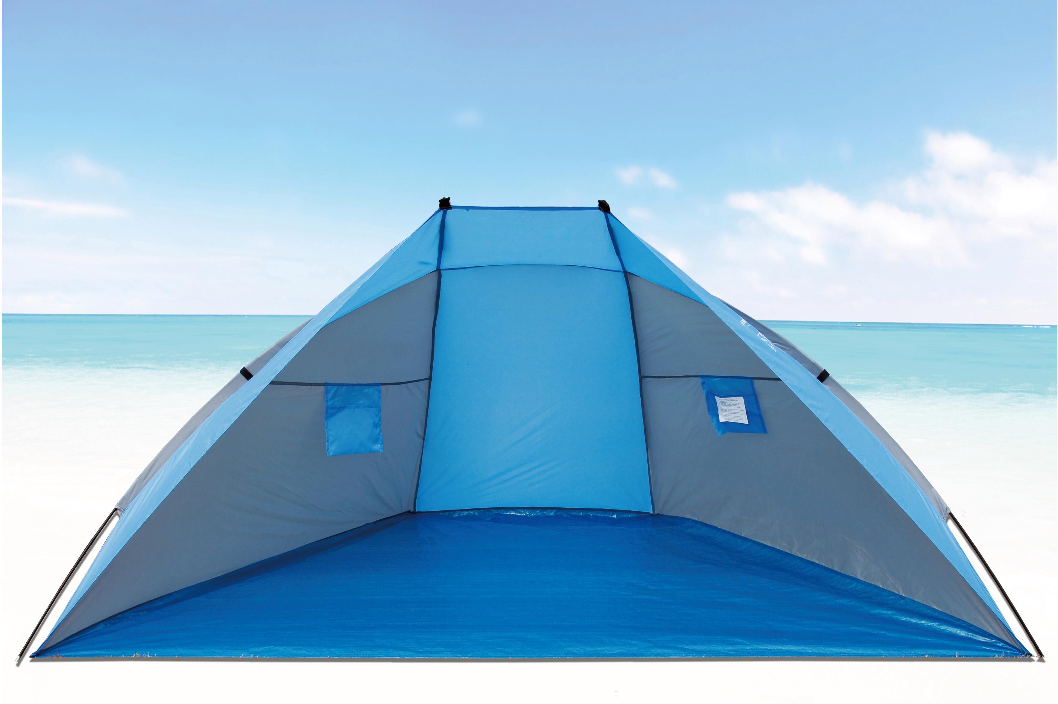 Strandmuschel EXPLORER "Strandmuschel", blau, Zelte, B/H/L: 120cm x 120cm x 270cm, Strandmuschel, B:120cm H:120cm L:270cm