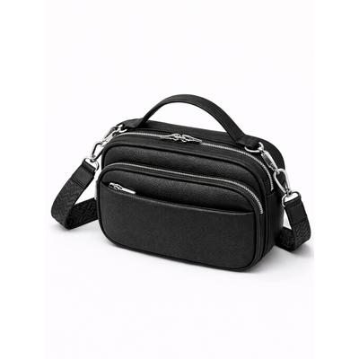 Umhängetasche TONI & FRIENDS "Knaller", Damen, Gr. B/H/T: 28cm x 20cm x 10cm onesize, schwarz, Polyurethan (PU), Taschen Umhängetasche, aus softem Material, mit 5 Fächern