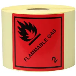 Transpak, Etiketten, Etiketten Masse 100x100mm Papier Aufdruck Flammable Gas