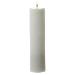 283 LED Kerze Mia Deluxe Echtwachs flackernd Wachsspiegel H: 20cm D: 5cm weiß