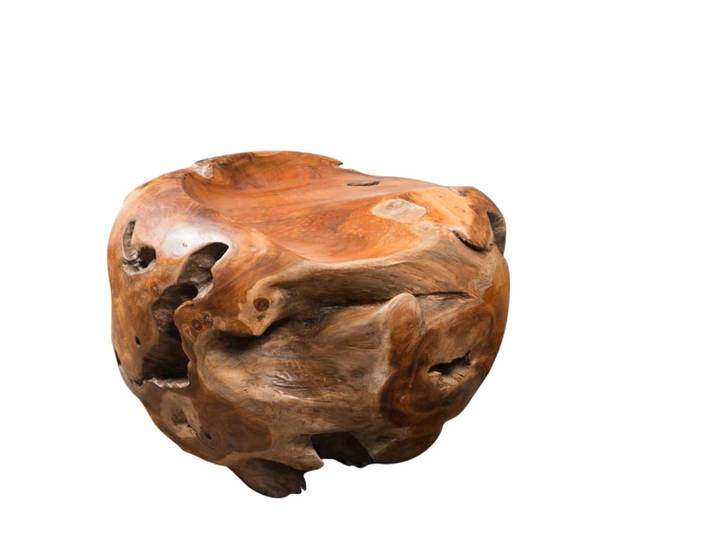 Pouf en racine de teck massif