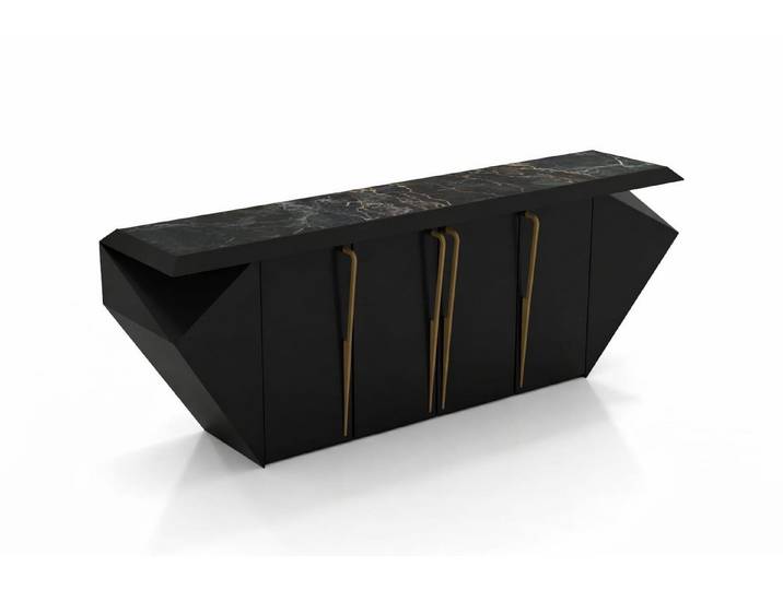 JVmoebel Sideboard Edles Wohnzimmer Sideboard Schwarz Gold Modern Hochwertig, Made in Europa