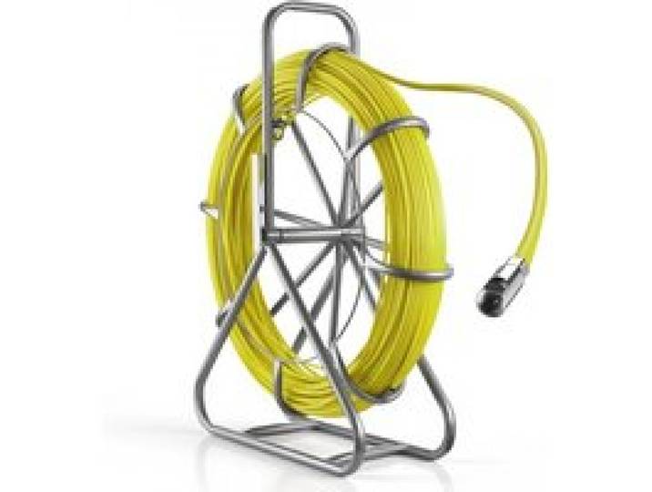 VEVOR Aiguille Électricien avec Support 152 m Tire Fils Électrique Fibre Verre 6,3 mm Aiguille de Tirage Câble Électrique pour Murs Conduits Électriques, avec Graduation, Verrouillage, Non Conducteur
