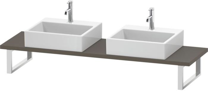 Duravit L-Cube Konsole LC105C09090 Stärke 3 cm, flannel grey seidenmatt, für Aufsatzbecken, variabel