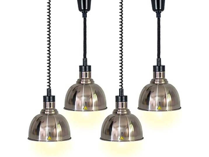 VFDZ Wärmelampe Küche Gastro Einziehbar, Speisenwärmer Lampe Buffet 250W Wärmelampe Gastronomie für Speisen, 25cm Durchmesser Lebensmittel Wärmelampe Küche für Essen Buffet, Restaurant, Hotel