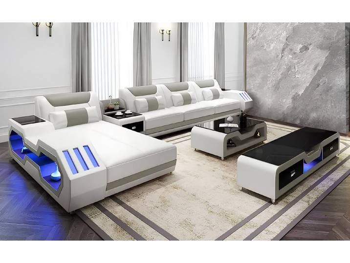 Xlmoebel Ecksofa L-Form Lederpolster Sofa in elegantem Design für modernes Wohnen, Ecksofa, Hergestellt in Europa