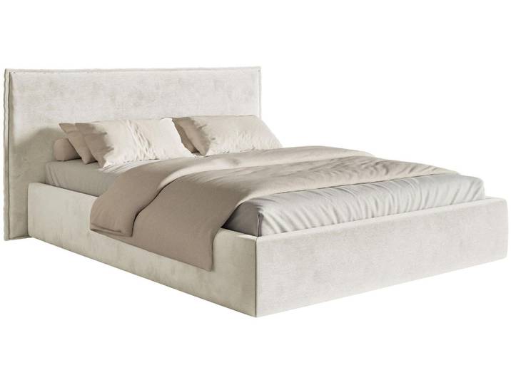 Selsey Softie – Polsterbett 180×200 mit Lattenrost, Velours, greige